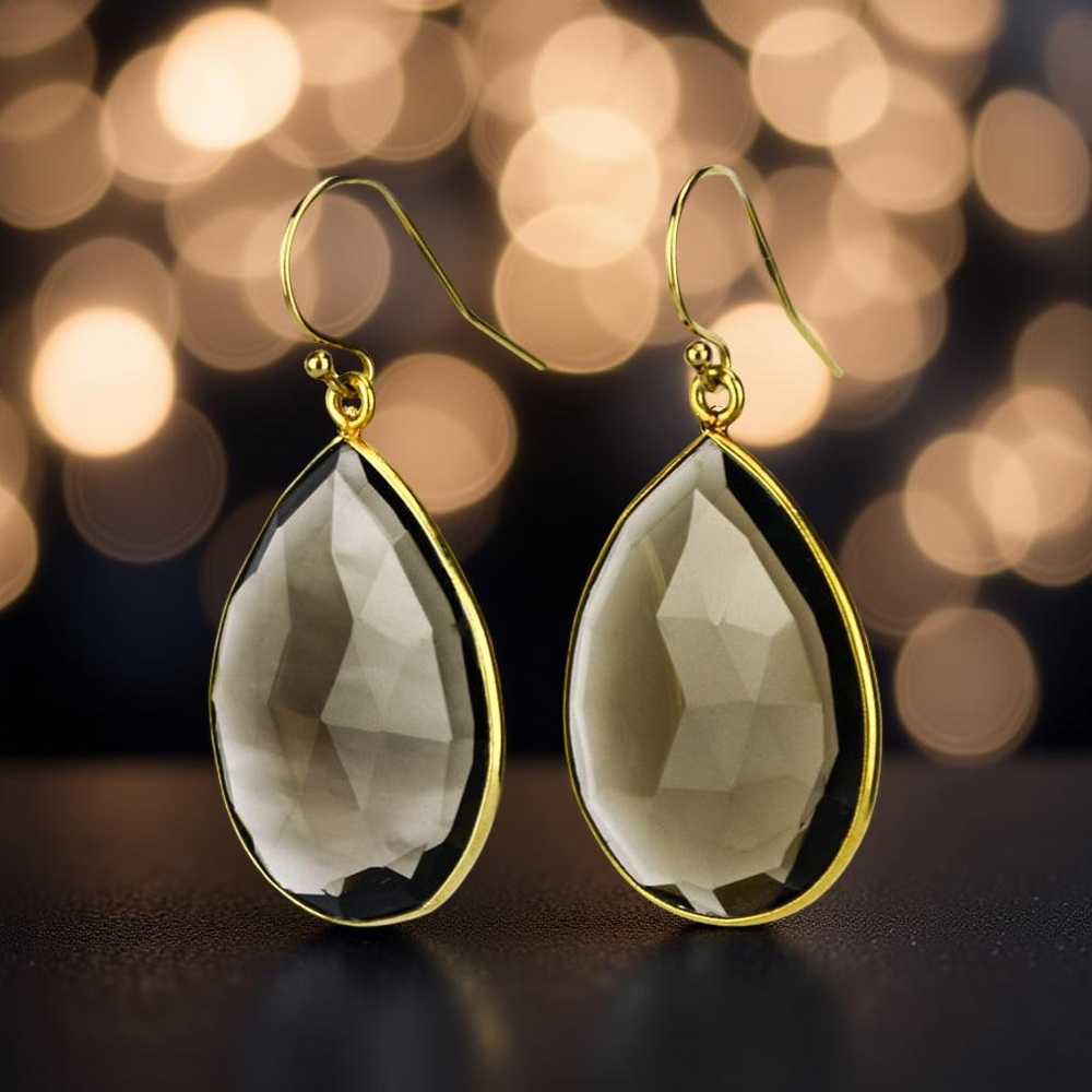 Swarovski Teardrop Crystal Encased in Gold Plating Goth Dark Wicked Vamp Dangle